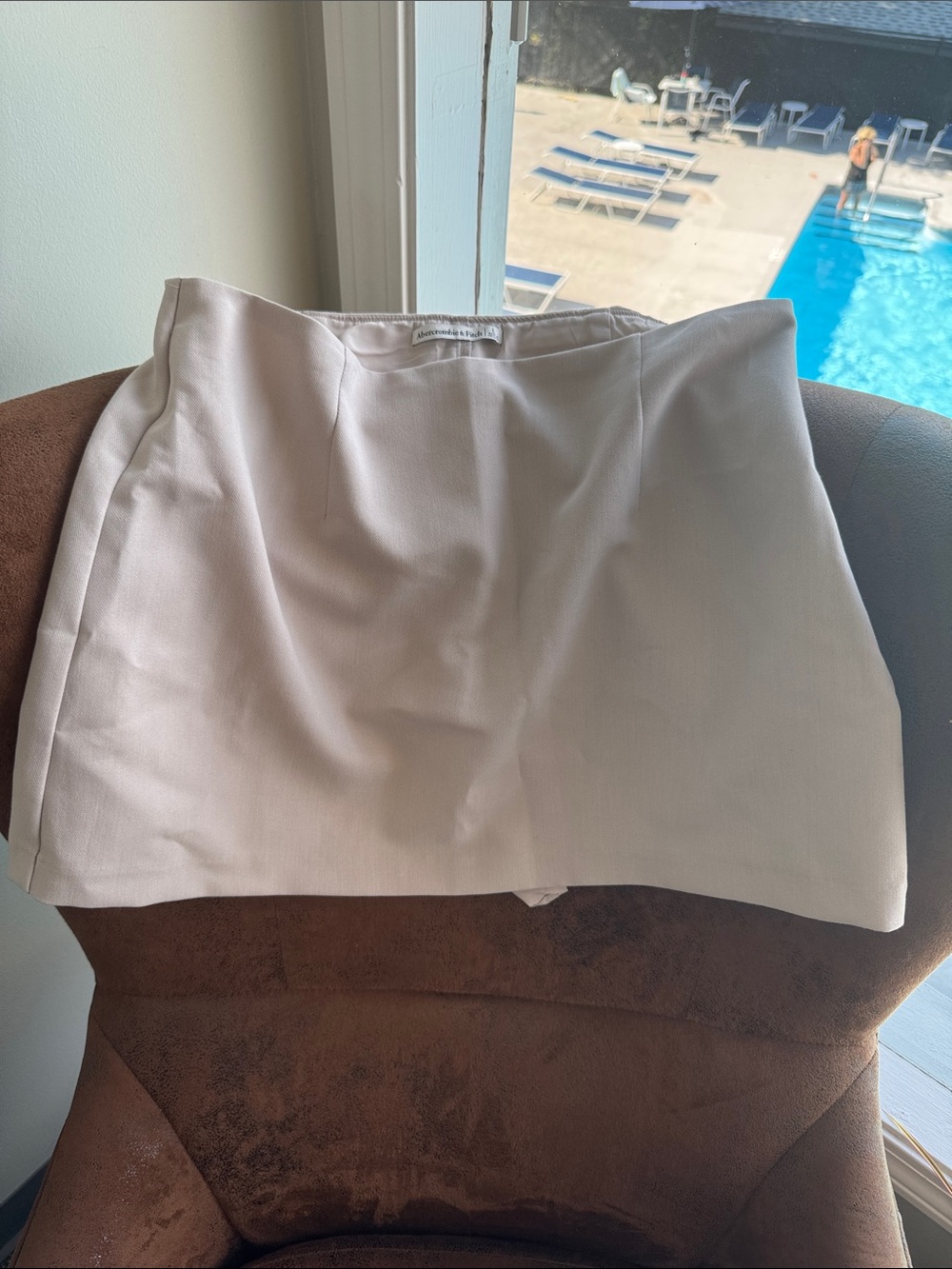 Abercrombie & Fitch Cream A-Line Skort
